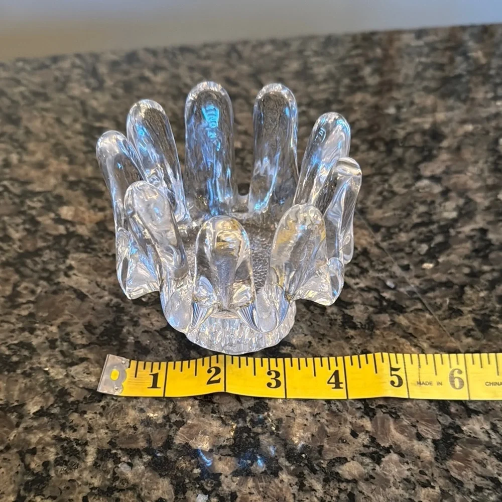 Elegant Clear Glass Candle Holder EUC